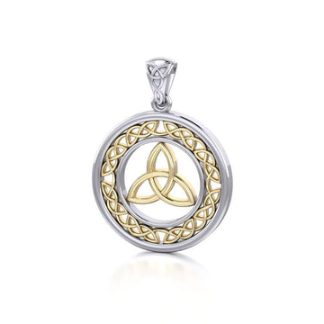 Trinity Knot Silver and 14K Gold Plated Pendant MPD711 - Jewelry